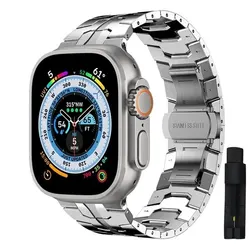 Luxury Titanium Color Stainless Steel Watch Band, Ultra - Premium Metal Strap for S10 - 42mm - 38 - 40 - 41mm (SILVER)