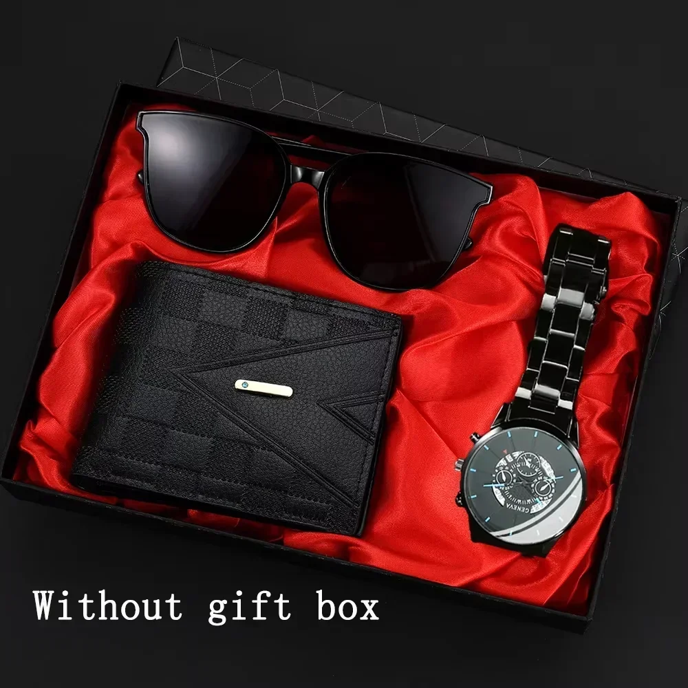 طقم إكسسوارات الأعمال الرجالي 3 في 1: ساعة، محفظة،...