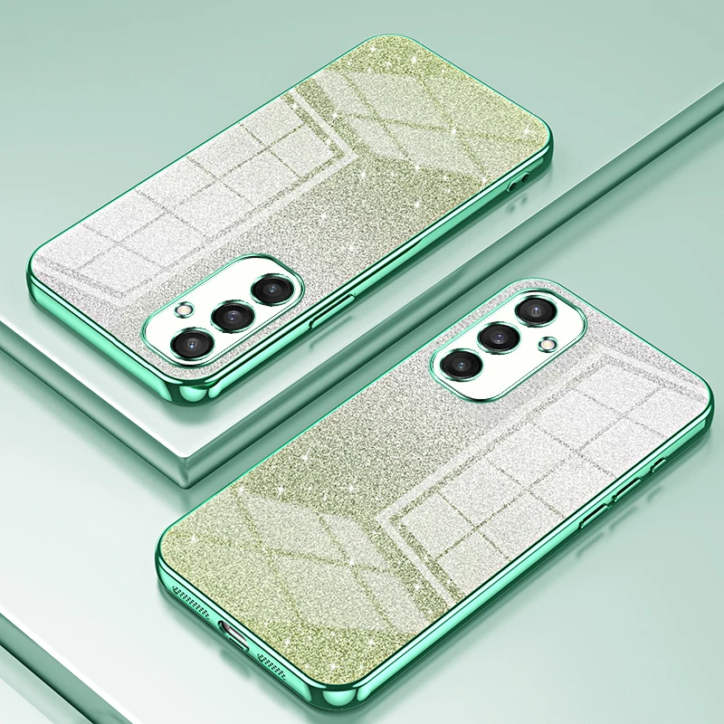 FLYKYLIN Luxury Gradient Glitter Bling Plating Soft Silicone Back Cover