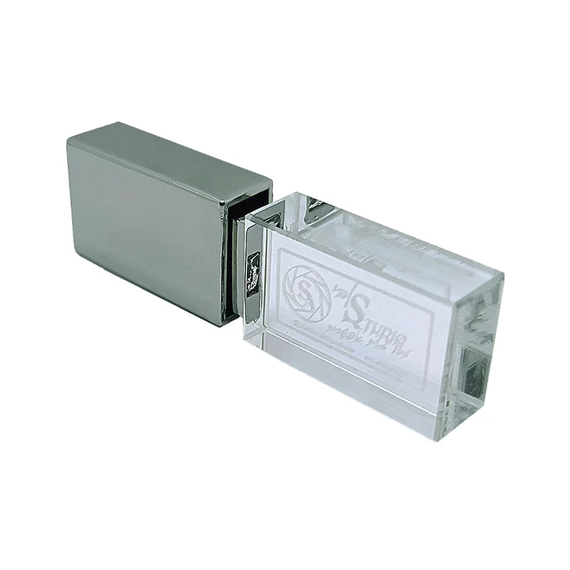 Acrylic Wooden Box Metal Wooden Silver Crystal USB3.0 High-speed Flash Drive128GB 64GB Memory Stick Free Custom LOGO Brand usb flash drive,flash drive