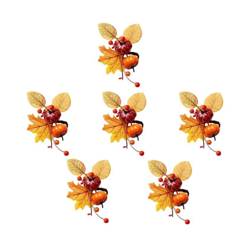Fall Themed Napkin Ring,Handmade Maple Leaf Pumpkin Napkin Holder Ring Table Setting,Maple Pumpkin Dinner Fall Gathering