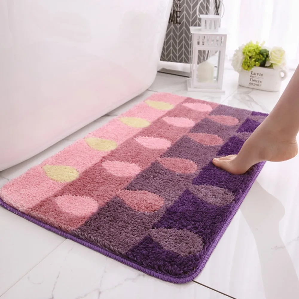 

Inyahome Non Slip Shaggy Modern Bathmat Door Floor Mats Rug Exrta Soft Microfiber Bathroom Perfect Bath Mat Pad Carpet Kitchen