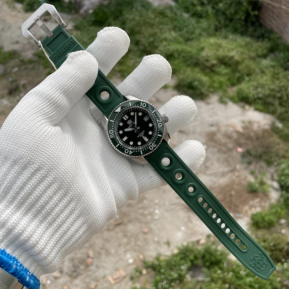 STEELDIVE 自動巻き腕時計 300M防水グリーンベゼル
