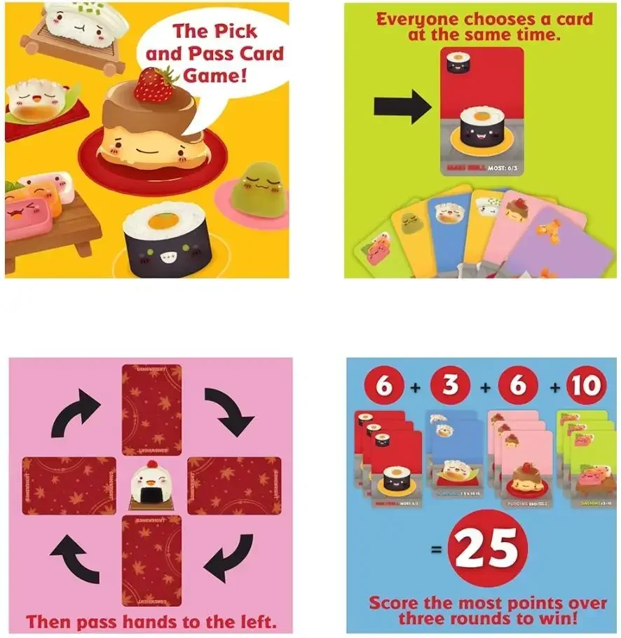 Sushi Go game, Family Gathering Game, Board Game, Card, birthday, Christmas Gift 5