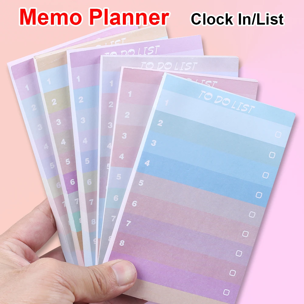 

Gradual Gradient Colorful Agenda Planner Schedule Rectangle To Do List Sticky Notes Memo Pads Notepad Stationery Office Supply