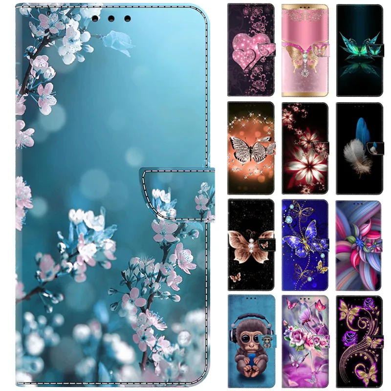 Luxury Painted PU Leather Flip Wallet Phone Case with Bracket
