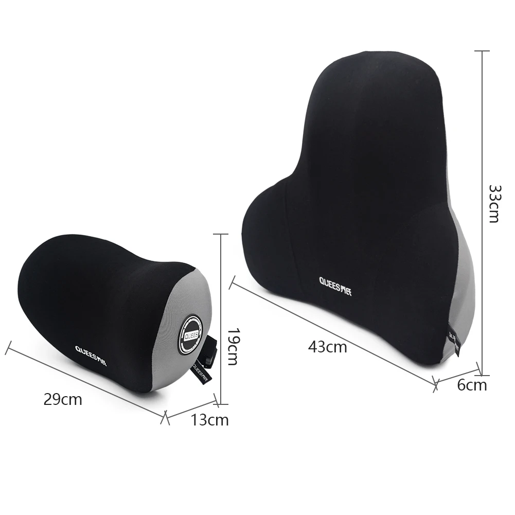 Memory Foam Car Headrest Neck Pillow Washable Waist Pillow for Car Seat Back Cushion Auto Lumbar Relieve Body Pressure