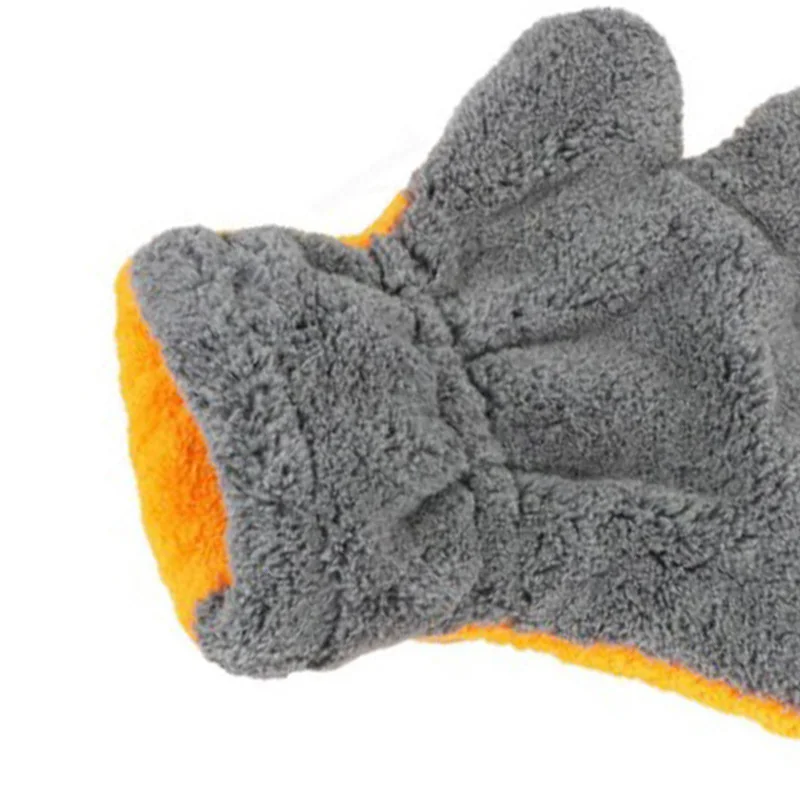 29*25CM Gray Orange Superfine Fiber Car Wash Gloves For Small Hands Soft Synthetic Fiber Car Cleaning Gloves To Clean The Car