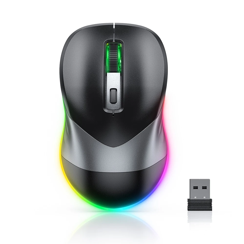 Wireless Mouse Jiggler to Keep PC Laptop Awake Rechargeable LED Backlit Mouse Mover Undetectable Automatic for Mac Windows