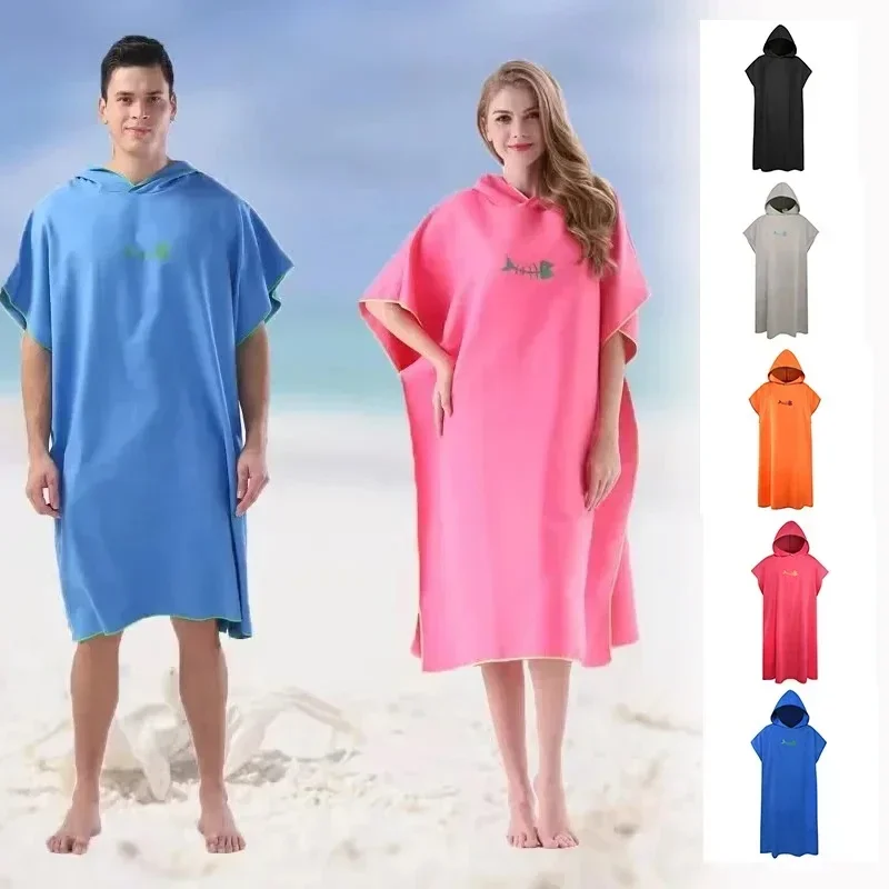 Description Picture 5 of item2024 adult men hooded bath towel microfiber Quick drying beach bathrobe Cape surf poncho for outdoor sandbeach from China