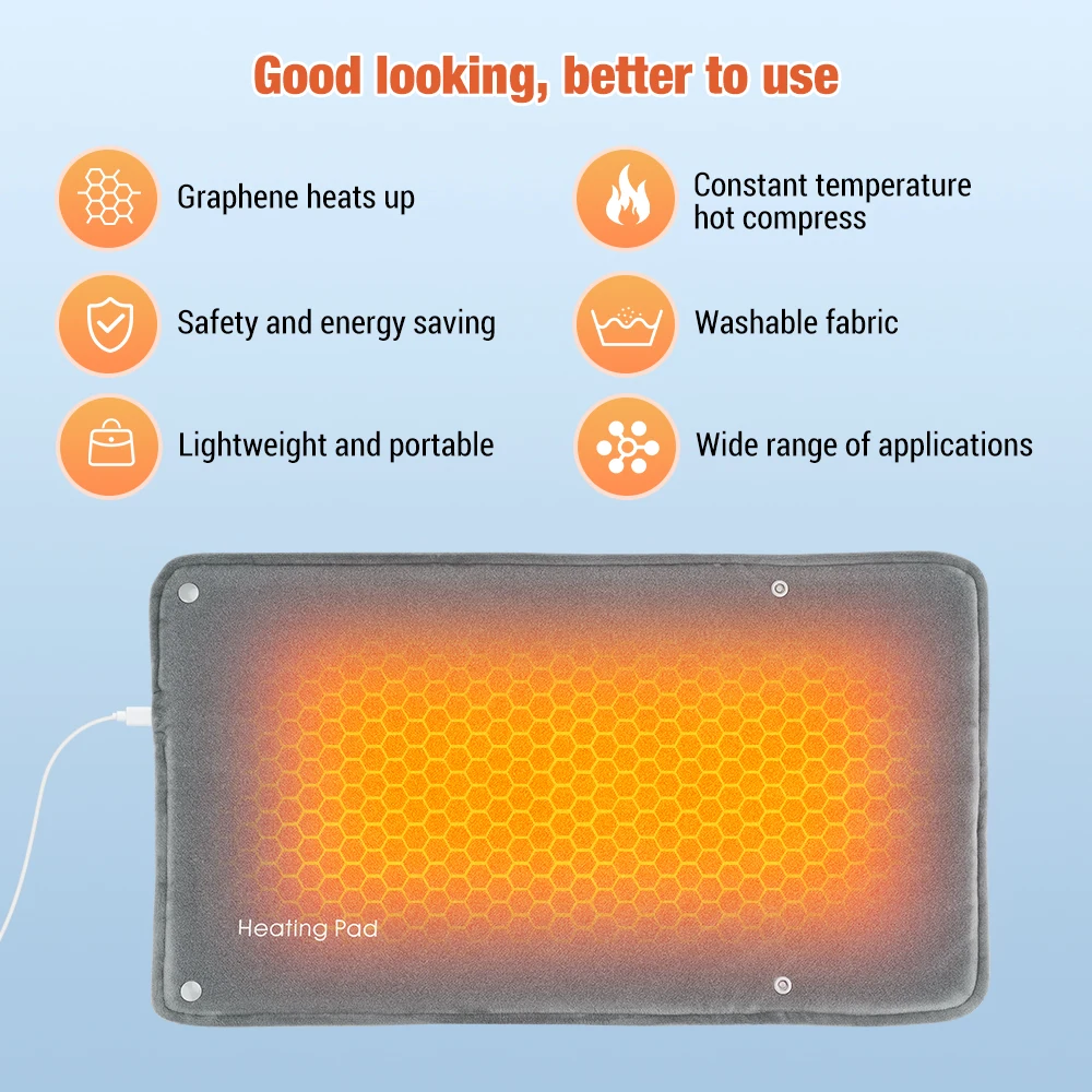 Multifunctional USB Thermostat Electric Heating Pad Legs for Legs Abdomen Back Waist Hand Warmer Winter Artifact Bag Office Home 4