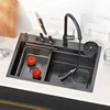Kitchen Sink Nano 304 Stainless Steel Household Washbasin Sink Large Single Slot With Knife Holder Above Counter/Undermount Sink 3