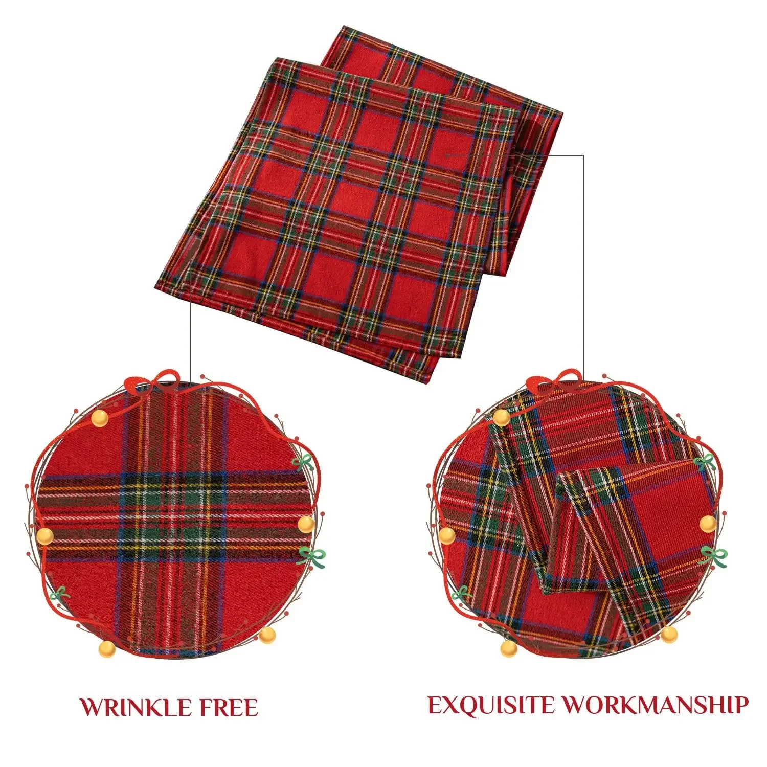 Description Picture 3 of itemChristmas Table Runner Scottish Tartan Plaid Home Dinning Table Decoration Tablecloth For Festival Christmas Party Table Cover