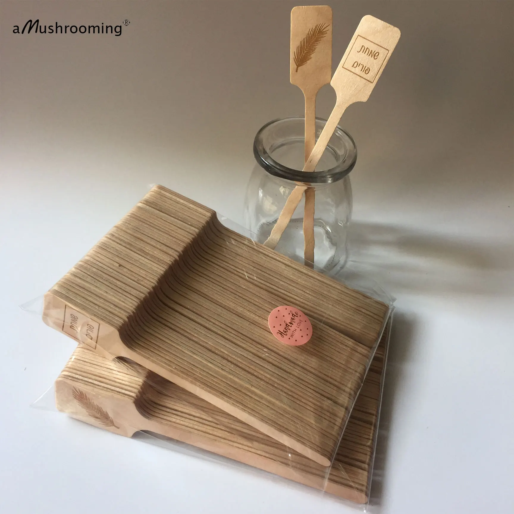 100pcs Purim Wooden Drinking Stirrers Engraved Coffee Bar Cocktail Swizzle Sticks for Simchas Purim Party Bar Decorations