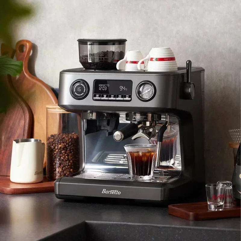 Barsetto V1 Espresso Machine with Built-in Grinder Milk Frother 20Bar Pressure Professional Espresso Commercial Coffee Machine