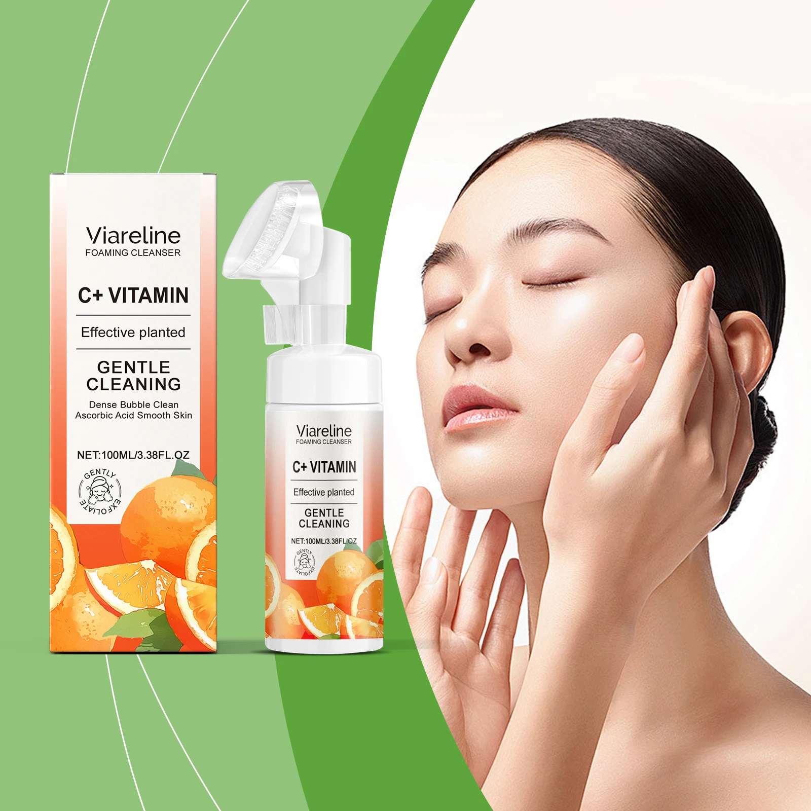 VC fig pomegranate green tea foam cleanser foam delicate and gentle clear and refreshing not tight deep cleansing