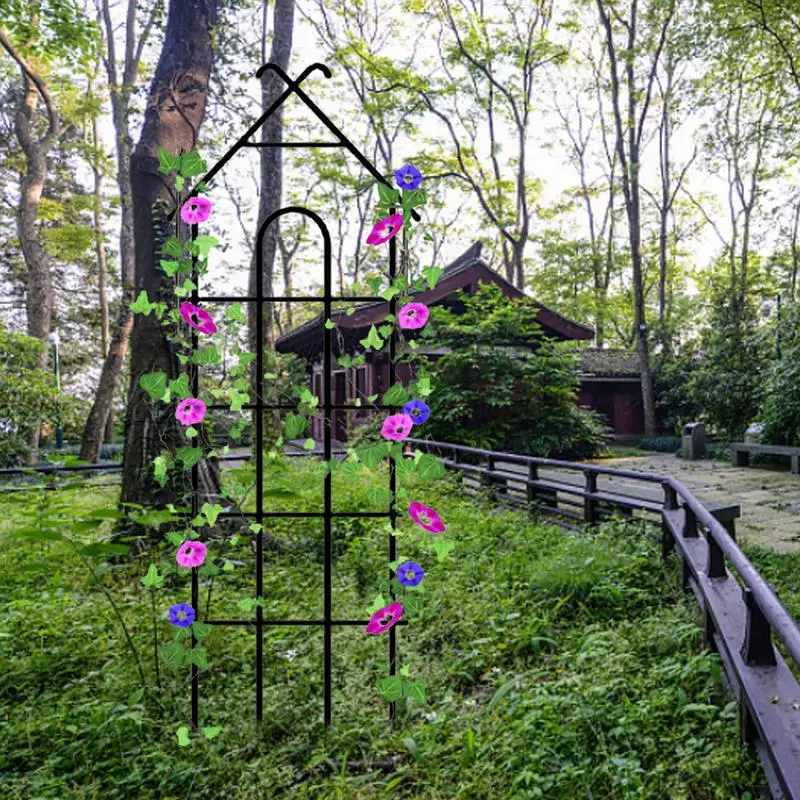 Jardiniere Obélisque Porte Plante Fleur de Lys en Fer Forgé