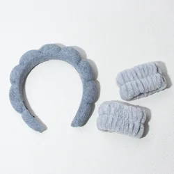 Luxurious Spa-Ready Headband and Wristband Set (GRAY)