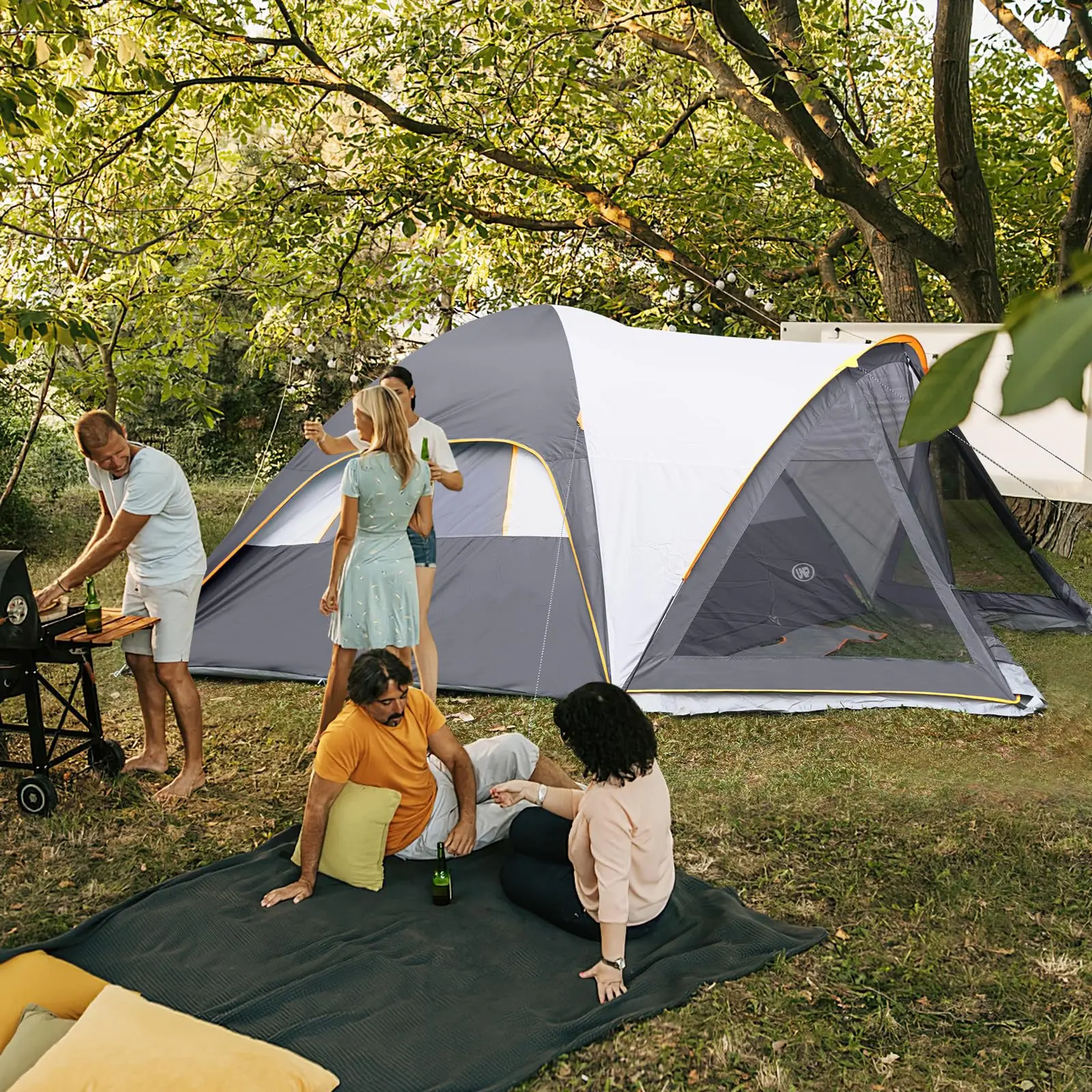 Camping Dome Tent with Screen Room, 6 Person 2