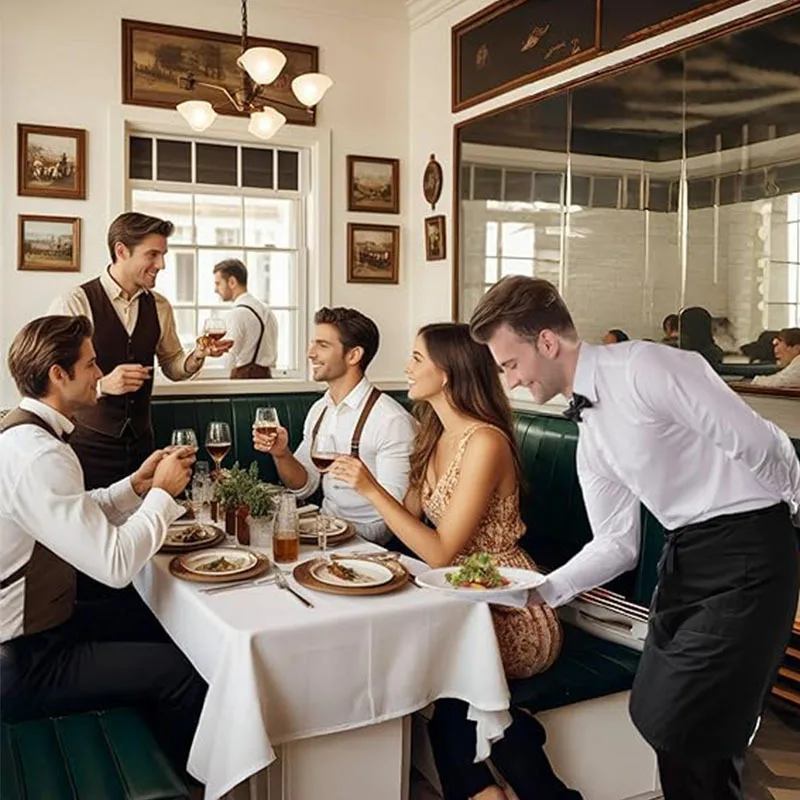 Amazon's Same Kellner-Schürze mit langer Taille, grenzüberschreitend, mittellang, Restaurant, Café, Pub – Detail 10