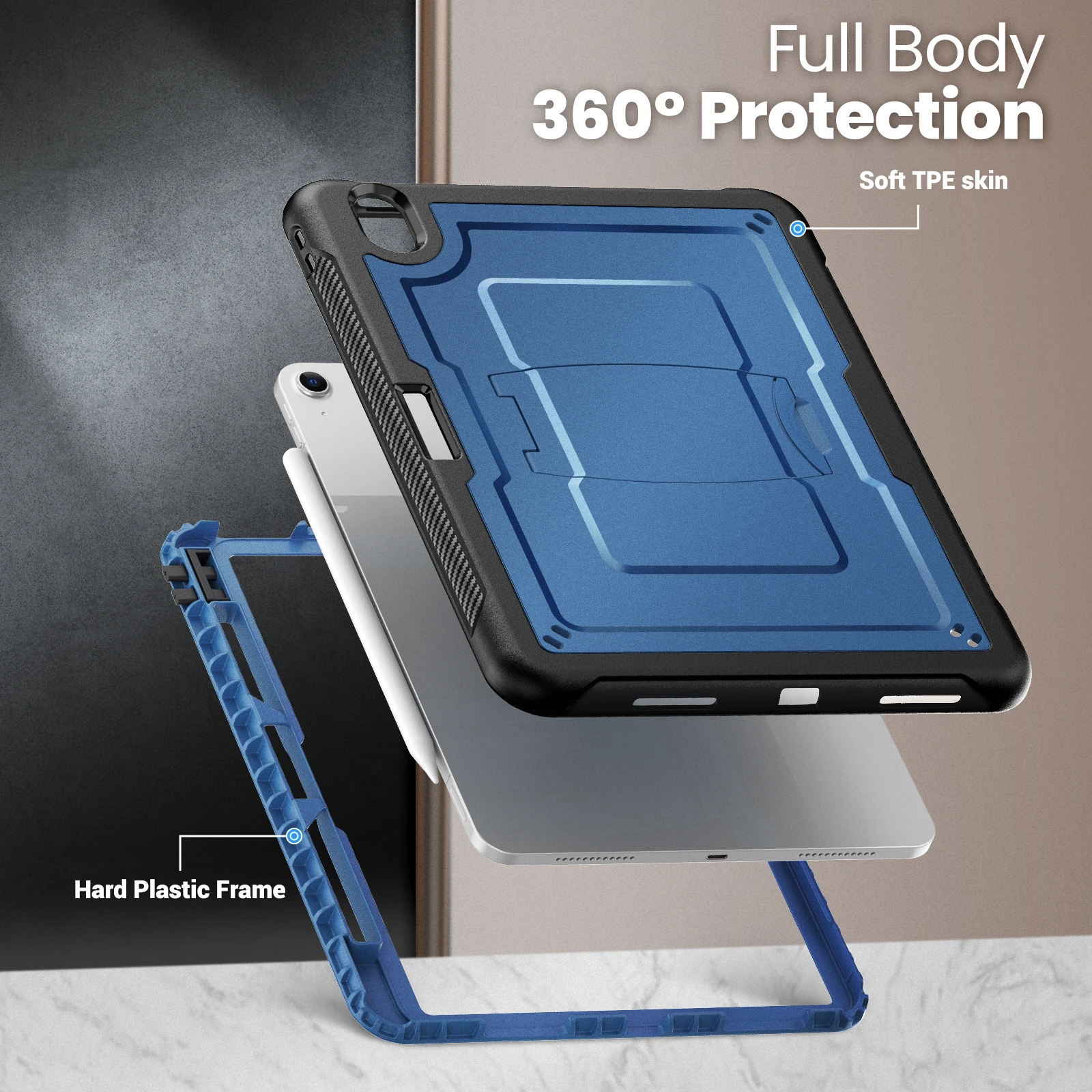 Durable Armor Tablet Stand Case with Adjustable Viewing Angles