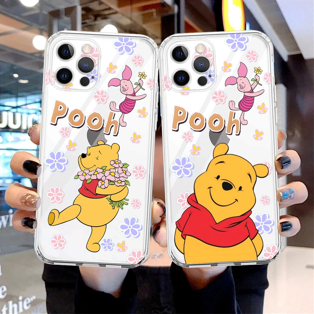 cute iphone 13 mini case Winnie Pooh Bear Tigger Piglet Clear Case For Apple iPhone 13 11 12 Pro Max 7 + XR 8 X 6 6S Plus XS 2022 Transparent Phone Cover iphone 13 mini slim case