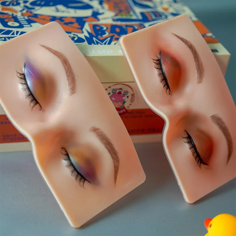 

2/5/10pcs Squint Silicone Eye Practice Board Pad Bionic Skin for Make Up Face Eyelash Practice Eye Beginner Makeup Accessories