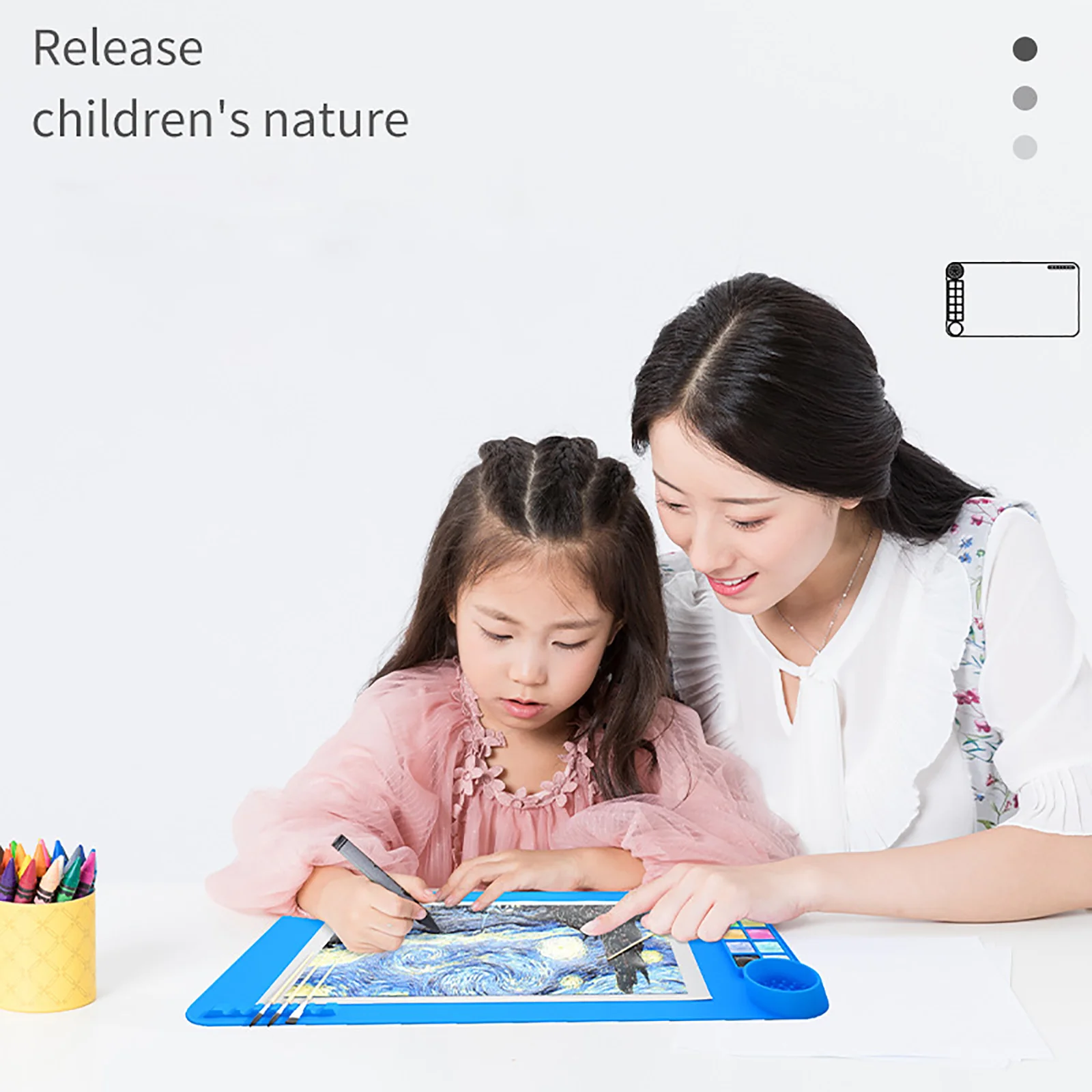 19.6*11 Inch Swater Media Mat Non-Stick Silicone Craft Mat Painting Pad Ink Blending Watercoloring Stamping Crafting Tool