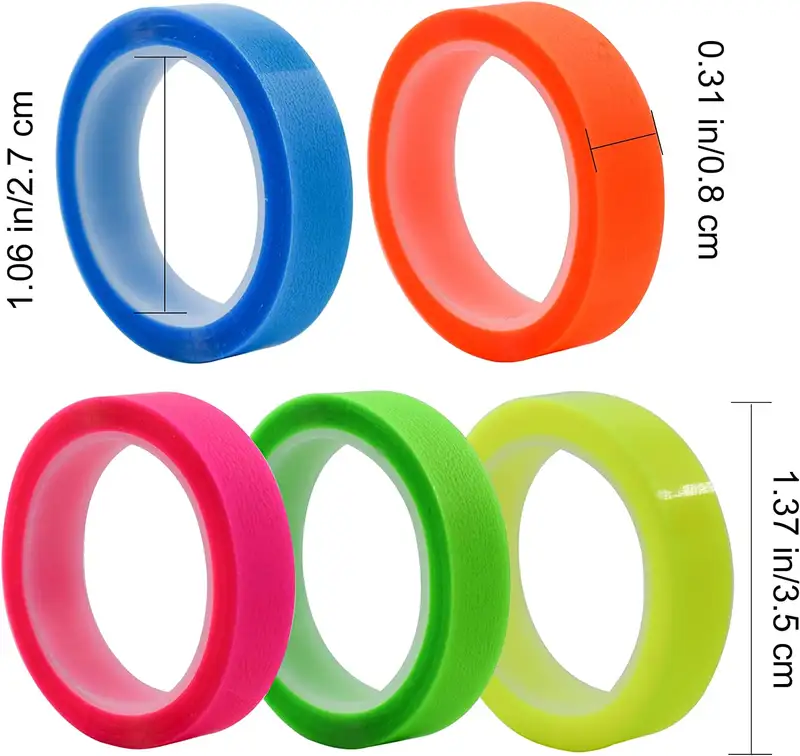 5 Roll 5 Colors Stickers Transparent Fluorescent Index Tabs Flags 5m Sticky Note Stationery Children Gift School Office Supplies - Image 2