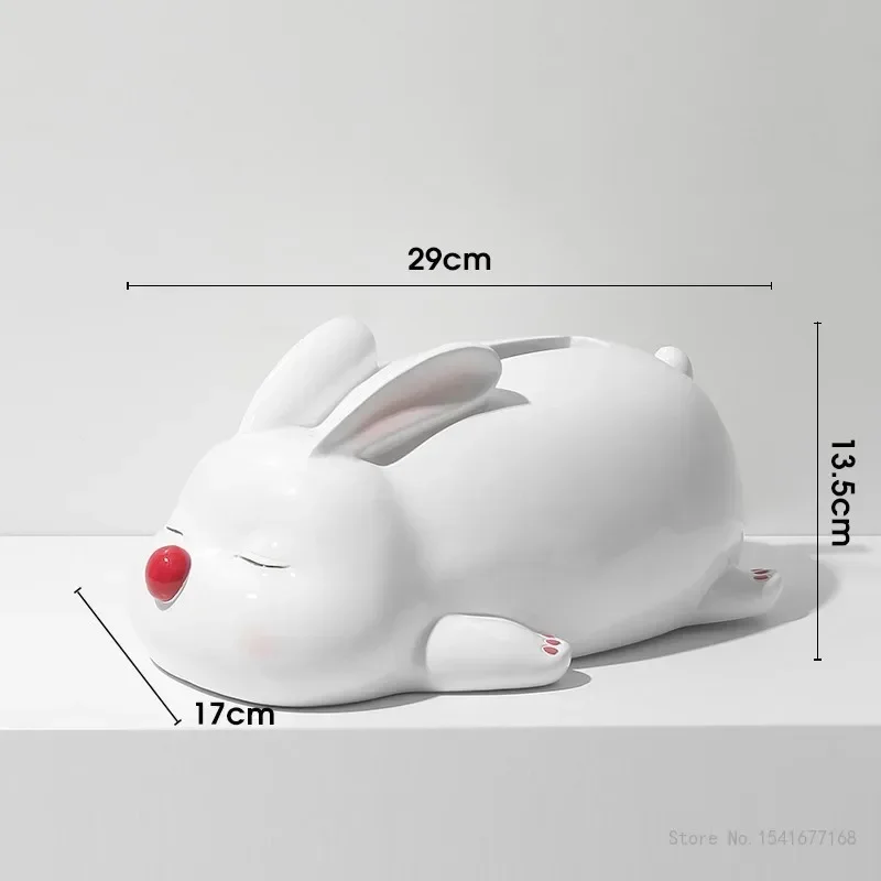Creative Cartoon Red / White Rabbit Tissue Box, Home, Tea Dining Table Living Room, Bedroom, Decoration, Storage Napkin Box, 1Pc