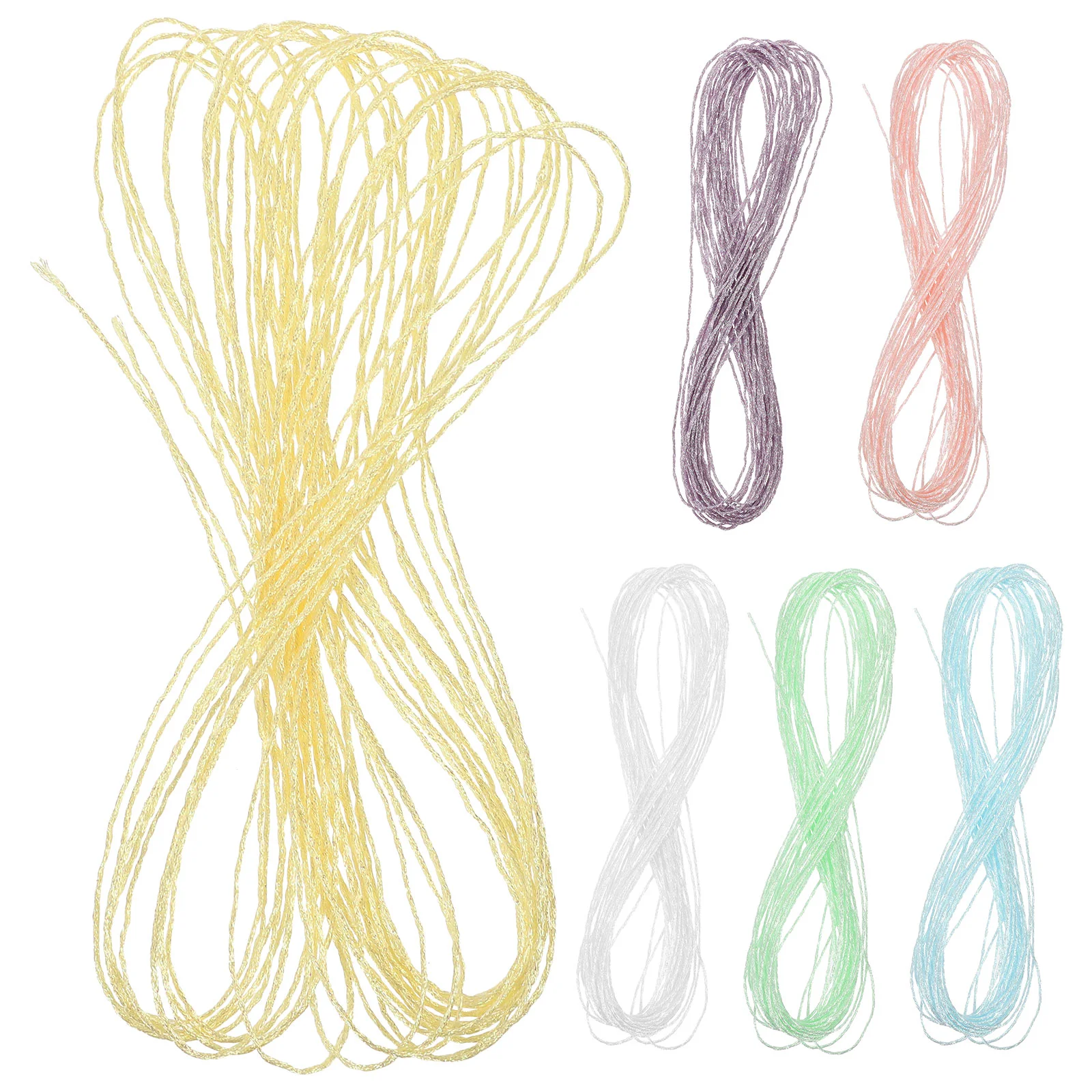 

6 Rolls Gold and Silver Cross Stitch Thread Kit Polyester Embroidery Threads Tools