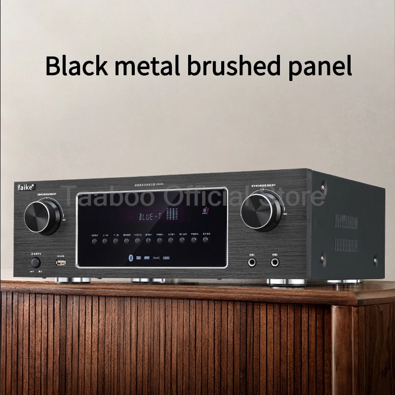 Power Amplifier Bookshelf HiFi Fever Surround Audio Amp USB Bluetooth 5.0 Home Theater High Power Amplifier with Remote Control