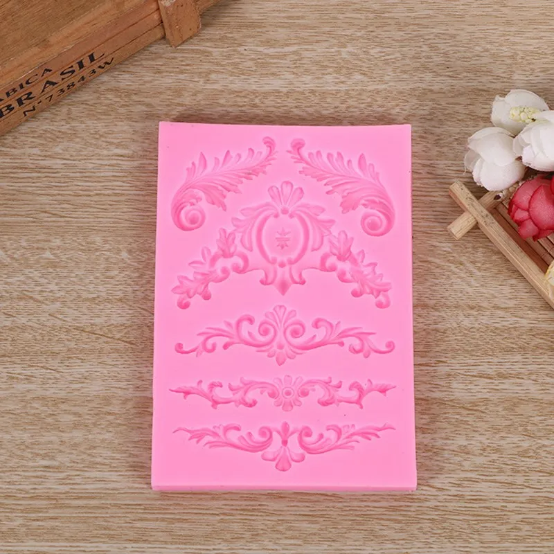 

European Vintage Lace Pattern Silicone Mold DIY Fondant Cake Rim Dessert Pastry Decoration Candy Relief Chocolate Kitchen Baking