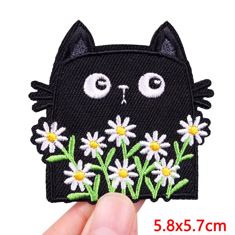 Neue Tier katze Stickerei Patch Tier Patch Eisen auf Patches für Kleidung Jacken nähen Applique Cartoon Patches für Kleidung DIY – Detail 22