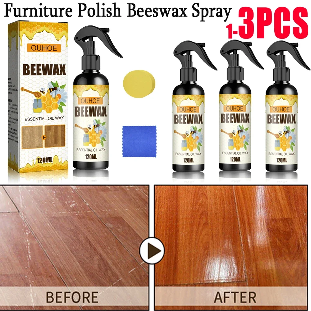 Furniture Solid Wood Care Beeswax Spray 120ml Waterproof Multipurpose Wear Resistant Wooden Furniture Floors wood care wax spray
