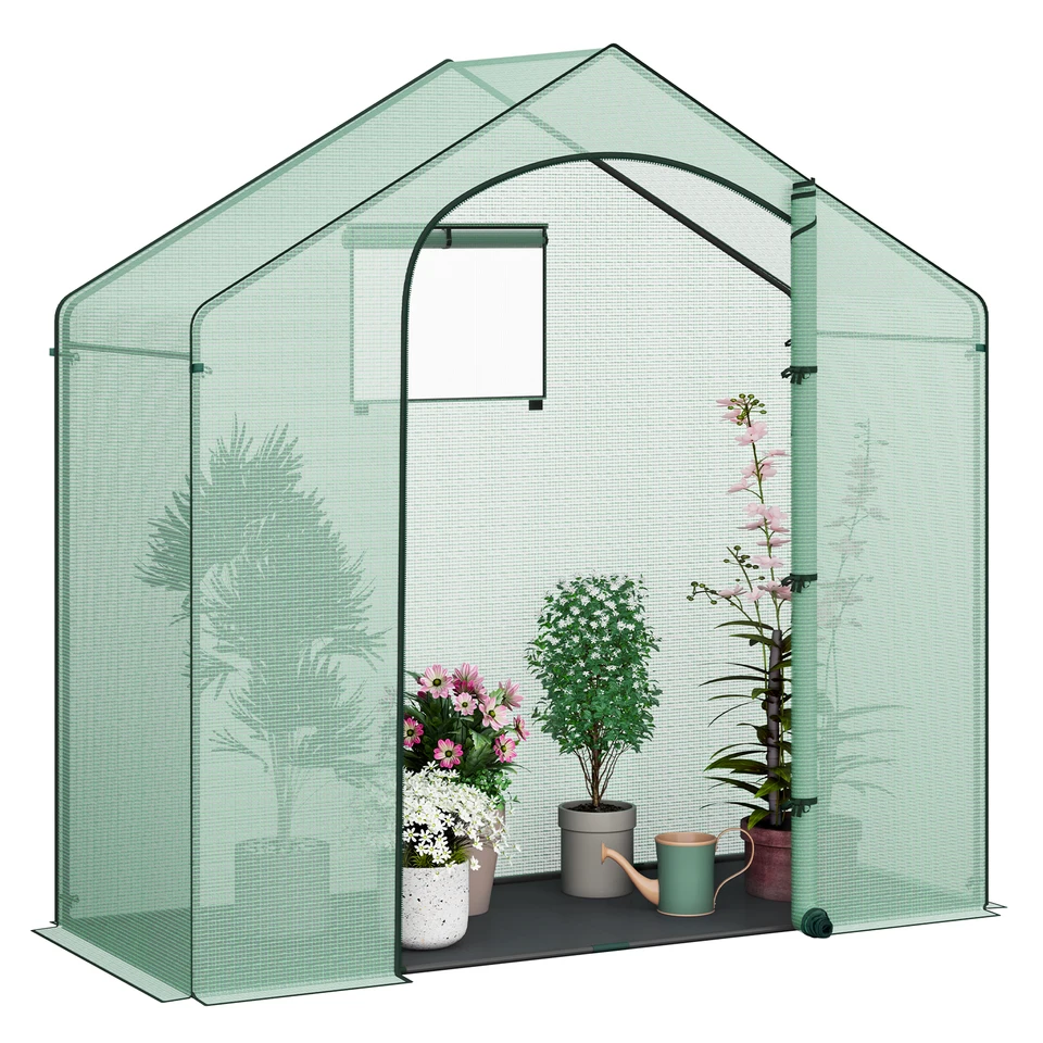 WOLTU Foliekas Tomatenkas Broeikas Kas Tuinhuis Broeibed Tomatenkas Groente Kas Wit 143x215x195 Cm