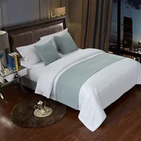 Hôtels chez l'habitant drapeaux de lit décoratifs Simple couleur unie serviette de lit doux confortable coussin de queue de lit taie d'oreiller câlin 4