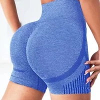 New Women Seamless Sports Yoga Shorts High Waist Lift Butt Running Gym Leggings Elastic Scrunch Sportswear