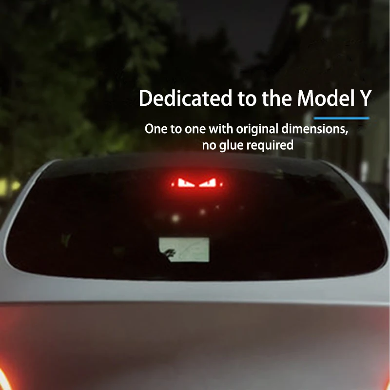 Se acepta personalizado para Tesla Model Y Car High Mounted Brake, acrílico, tablero de proyección, calcomanía, luz trasera superior, emblema, pegatinas