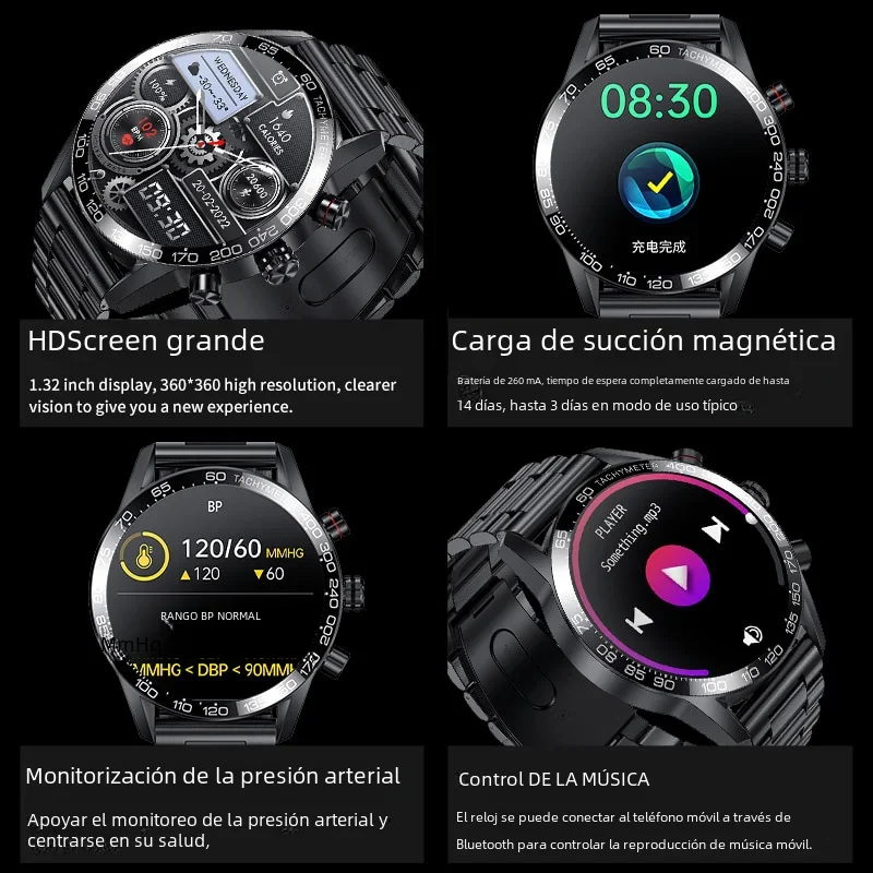  LIGE Reloj inteligente para hombre, responde/hacer llamadas,  IP67 resistente al agua, monitor de ritmo cardíaco/sueño, pantalla a color  HD de 1.32 pulgadas con llamadas Bluetooth, mensajes de texto, : Electrónica