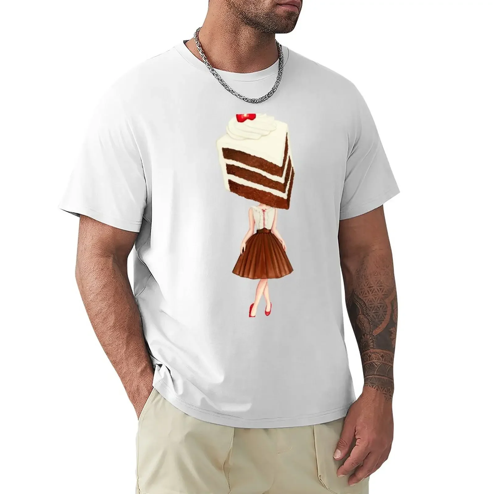 

Cake Head Pin-Up : Chocolate Cherry T-Shirt animal prinfor boys quick drying mens clothing