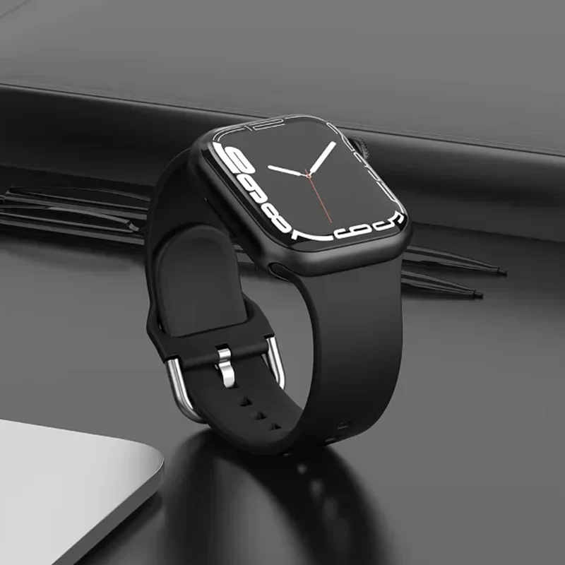 

Силиконовый ремешок для apple watch band 49 мм 45 мм 44 мм 42 мм 38 мм 41 мм 40 мм, спортивный браслет Correa iwatch Series ultra 9 8 SE 7 6 5 4