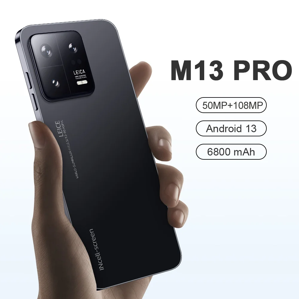 M13 Pro SmartPhone 7.0HD Screen 16G+1T 6800Mah Android13 Celulare Dual Sim Face Unlocked 5G Original Mobile Phone MI Global
