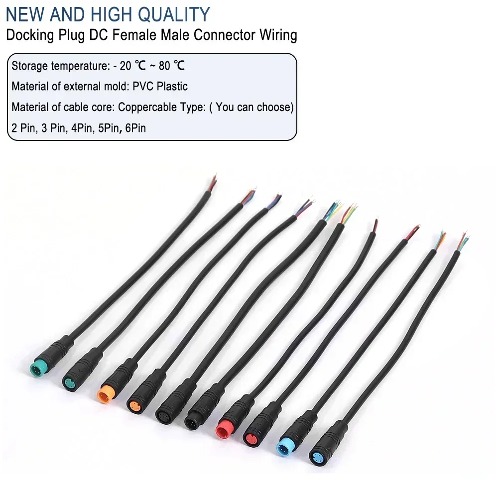 2/3/4/5/6Pin Männlich Weiblich Kabel Ebike Display Kabel Stecker Draht Für Elektrische Roller Sensor elektrische Fahrrad Butt Joint Stecker – Detail 3