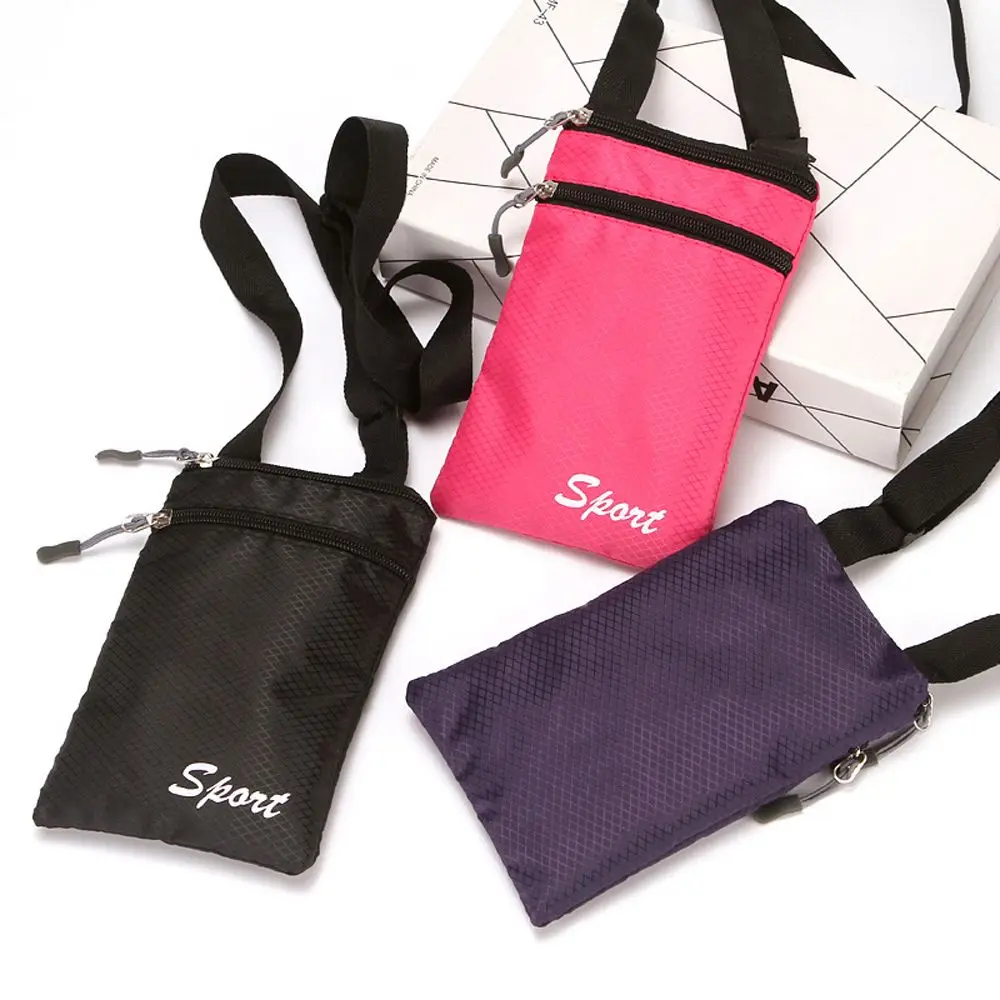 Mobile Phone Bag Soild Color Simple Fashion Over The Shoulder Square Messenger Bag Letter Storage