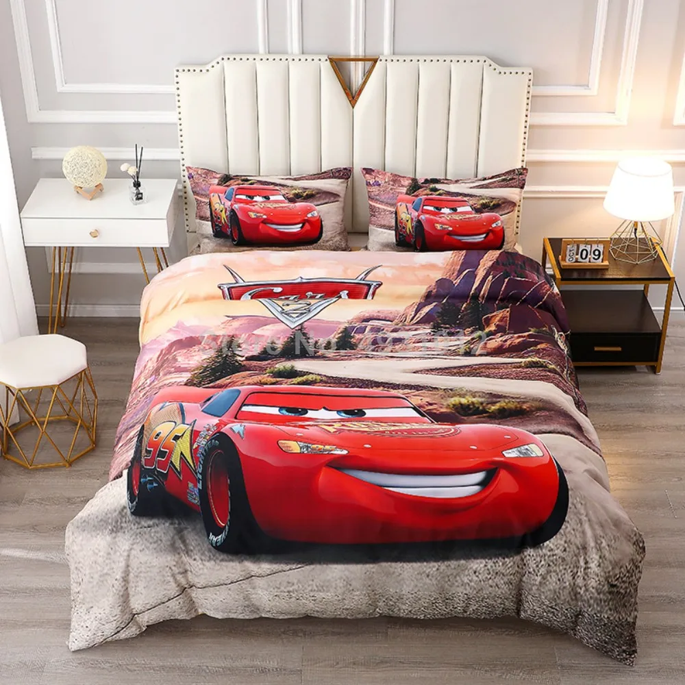 

2023 Disney Spiderman 95 Mc Queen Car Stitch Bedding Set Duvet Cover Pillowcases for Baby Children Boys Bedclothes Birthday Gift