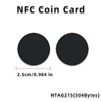 10/50/100pcs NFC RFID Tags Black Coin, 13.56MHz, Compatible with TagMo NFC 215, 25mm, 504 Bytes, NFC Personal Automation NFC215 2