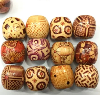 100pcs Mixed Tribal Wooden Beads 1