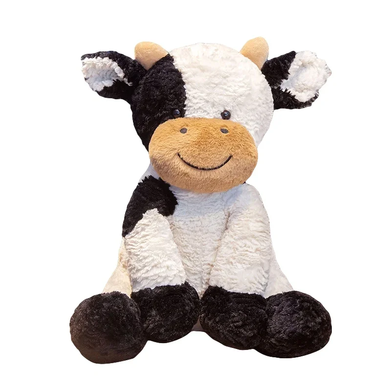 25-50cm Simulation Cattle Plush Toys Lovely Sitting Milk Cow Plush Doll Pillow Soft Stuffed Animals Doll Christmas Gift For Kids