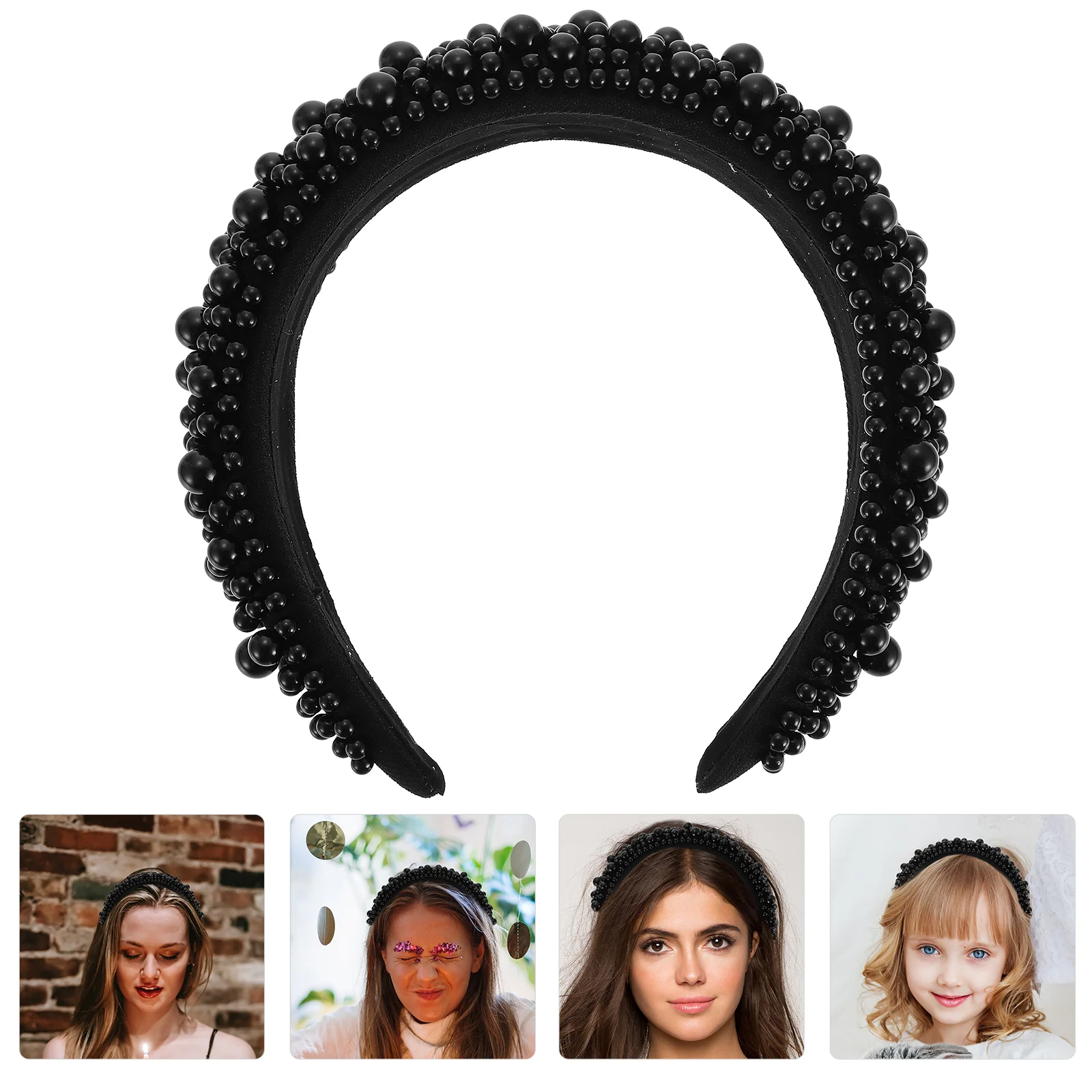 Sponge Pearl Headband Hair Accessories for Women Woman Accessory Chic Hoops Headdress Decorative Hairband Headgear Bands 5